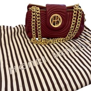 Henri Bendel No. 7 Collection Quilted Leather Shoulder Bag-Gold Hardware - NEW